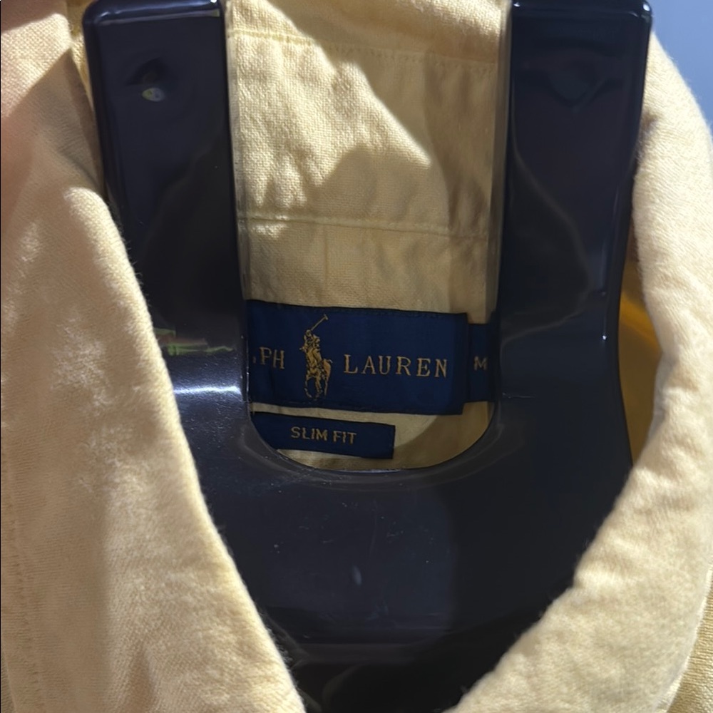 Polo by Ralph Lauren Men’s Yellow Button-Down Oxford Shirt - Picture 2 of 3